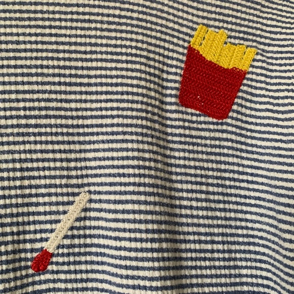 Zara Striped Top with Fun Embroidery - Size S - Picture 3 of 6